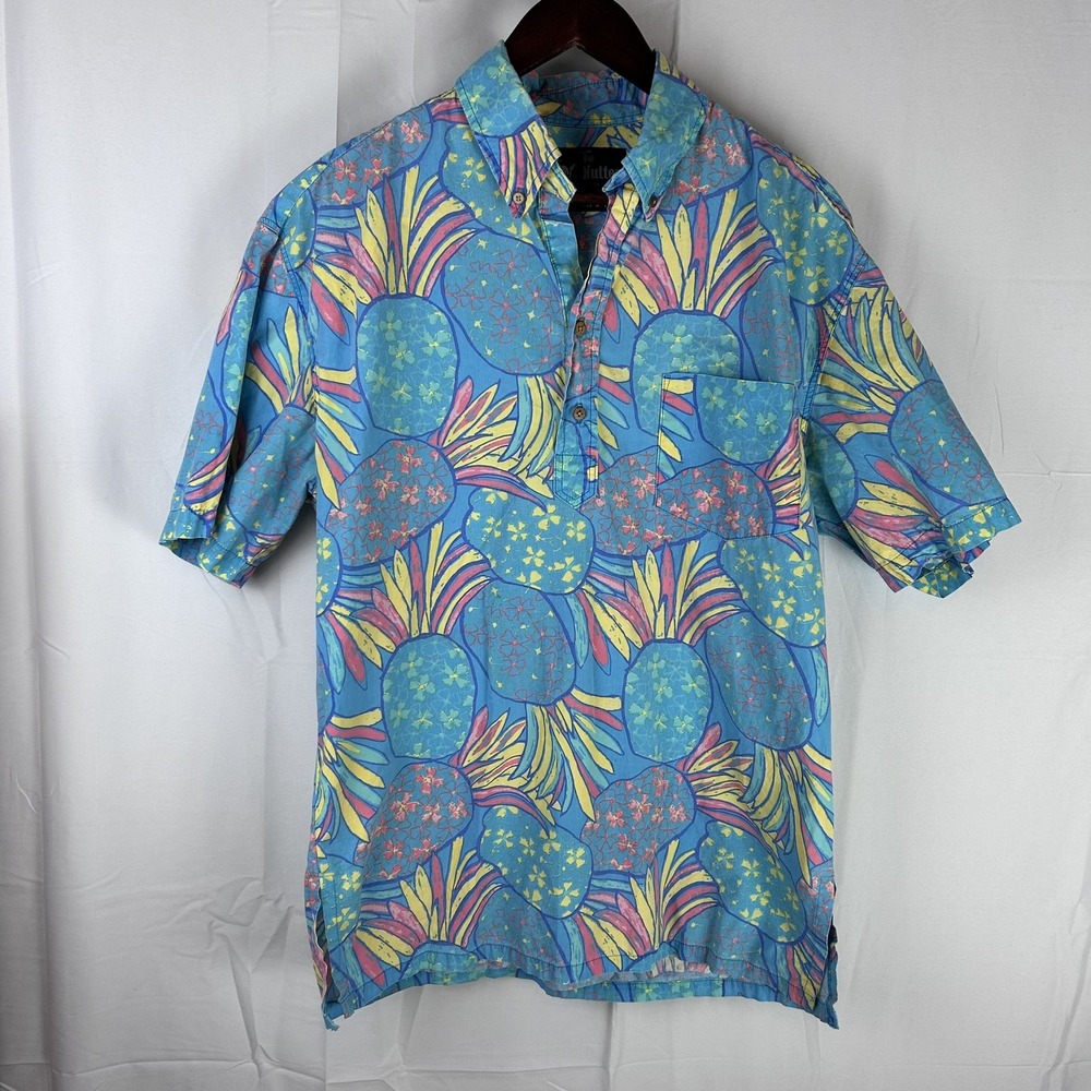 The Nutter Shirt Mens Extra Large Blue Pineapple Hawaiian Aloha Button Up